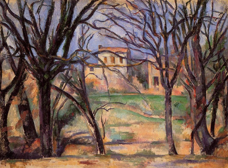 Trees and houses by Paul Cezanne — Oil Painting Reproduction