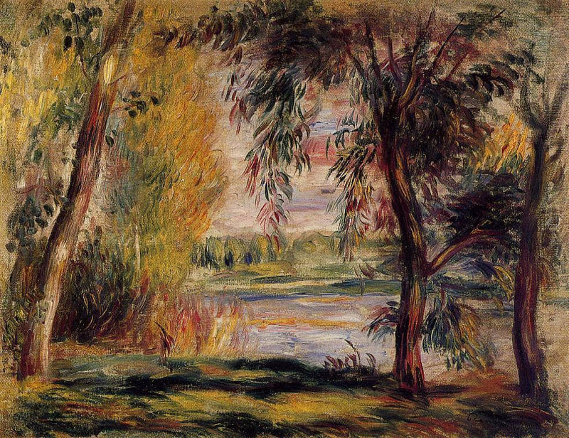 Trees by the Water by Pierre-Auguste Renoir — Oil Painting Reproduction
