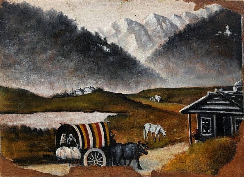Trip by cart by Niko Pirosmani — Oil Painting Reproduction