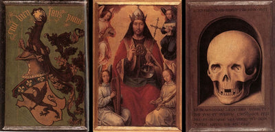 Triptych of Earthly Vanity and Divine Salvation in modern living room