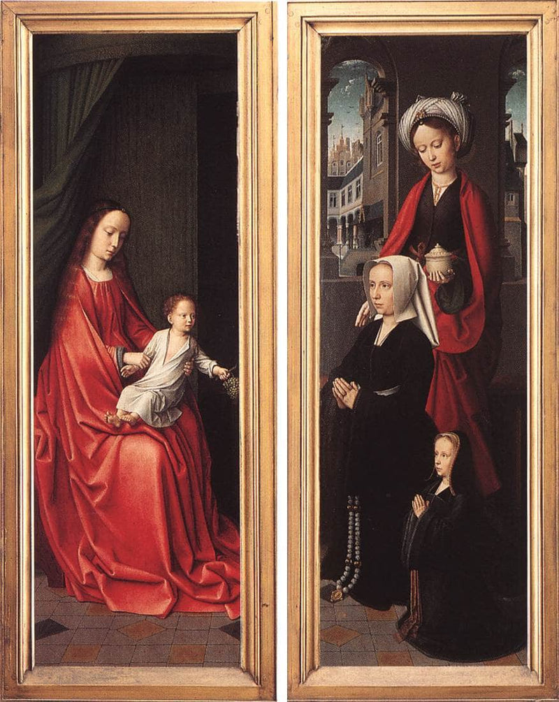 Triptych of Jan Des Trompes (rear of wings) by Gerard David — Oil Painting Reproduction