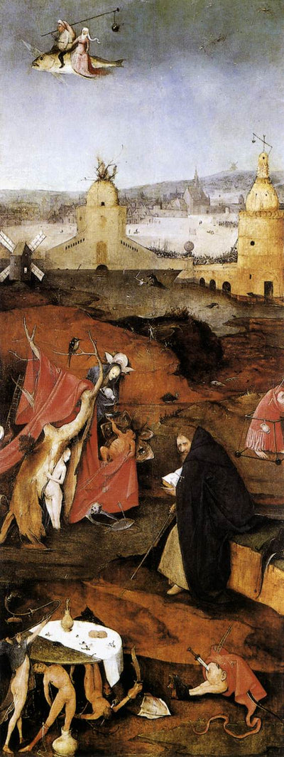 Triptych of Temptation of St Anthony (detail) in living room