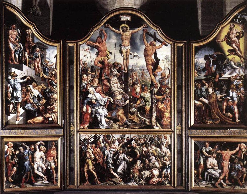 Triptych by Maerten van Heemskerck — Oil Painting Reproduction