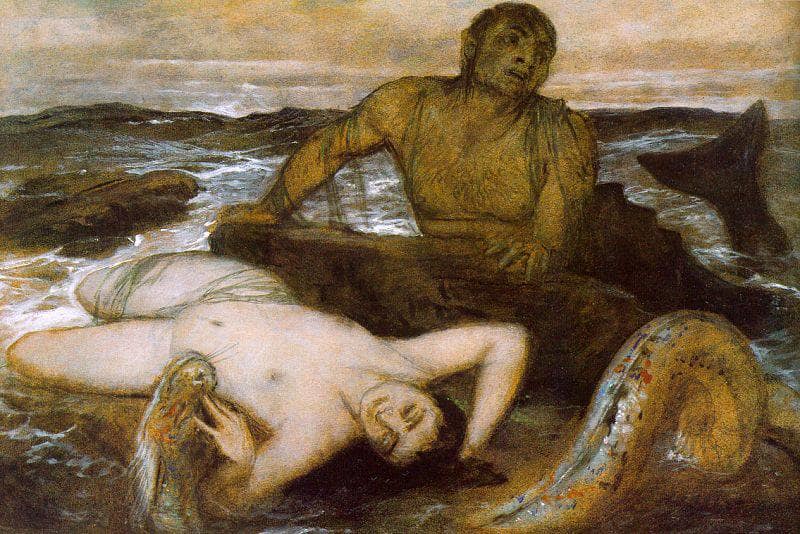 Triton and Nereid by Arnold Böcklin — Oil Painting Reproduction