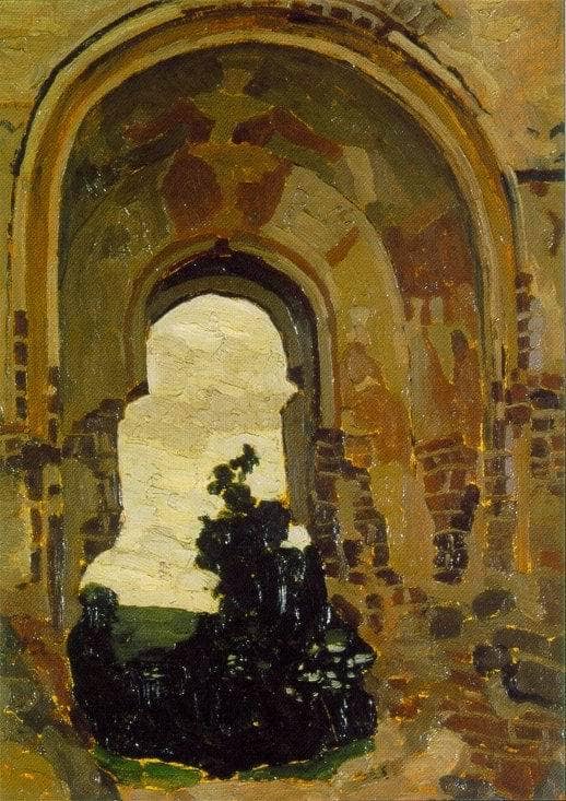 Troki. Sketch of Troki Monastery by Nicholas Roerich — Oil Painting Reproduction