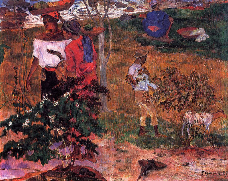 Tropical Conversation by Paul Gauguin — Oil Painting Reproduction
