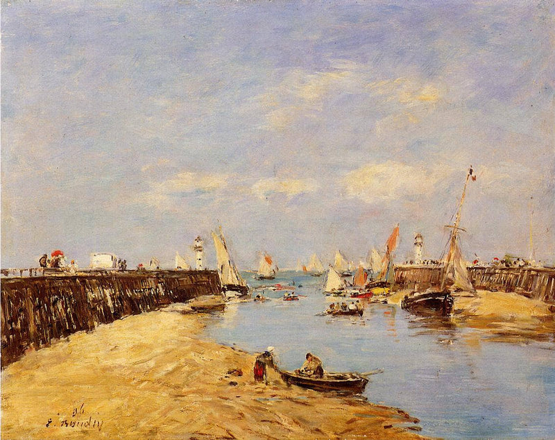 Trouville, the Jetty and the Basin by Eugene Boudin — Oil Painting Reproduction