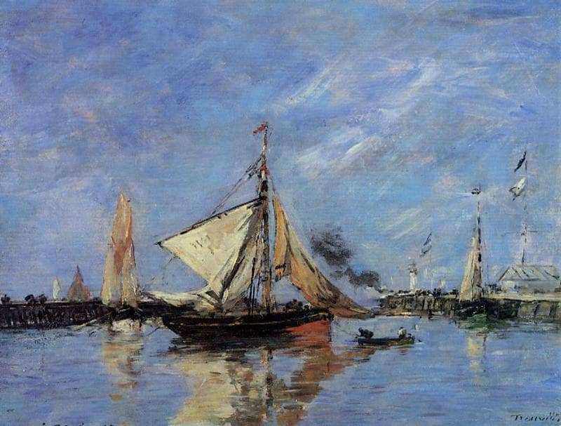 Trouville, the Jettys, High Tide by Eugene Boudin — Oil Painting Reproduction