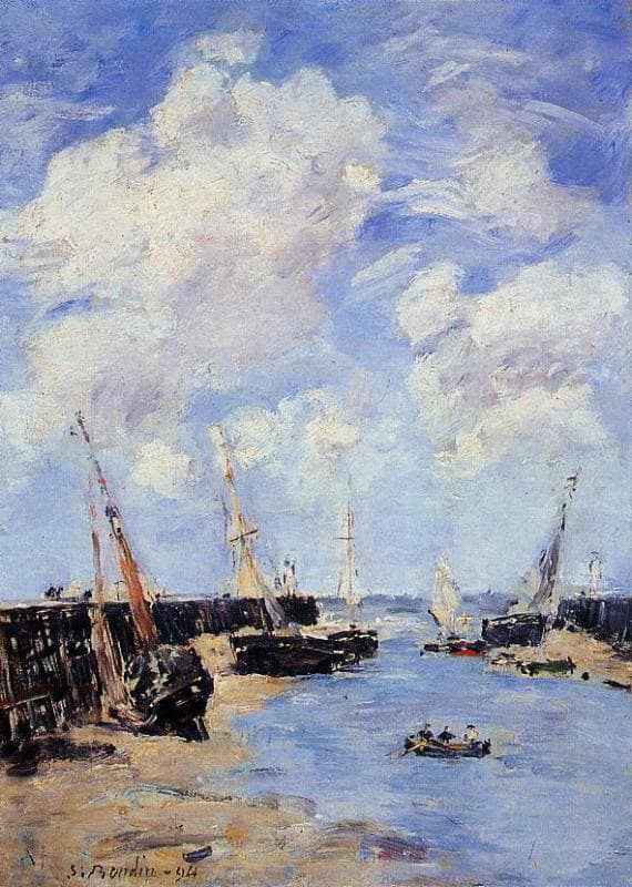 Trouville, the Jettys, Low Tide by Eugene Boudin — Oil Painting Reproduction