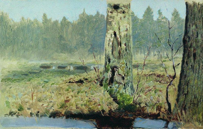 Trunks of trees by Arkhyp Kuindzhi — Oil Painting Reproduction