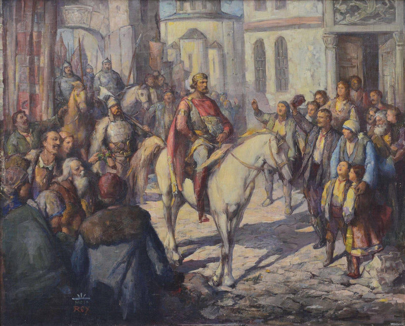 Tsar Simeon Enters Preslav by Georgi Mashev — Oil Painting Reproduction