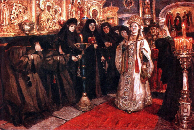 Tsarevna's visit of nunnery by Vasily Surikov — Oil Painting Reproduction