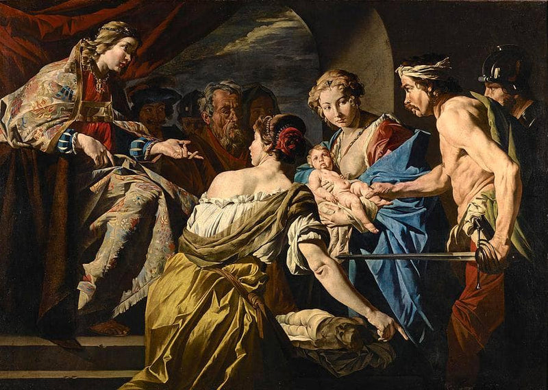 The judgement of Solomon by Matthias Stom — Oil Painting Reproduction