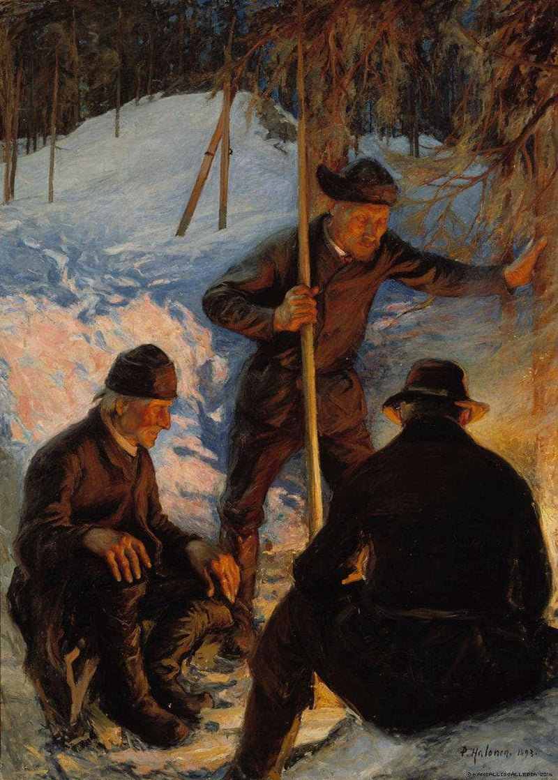 Tukkinuotiolla by Pekka Halonen — Oil Painting Reproduction