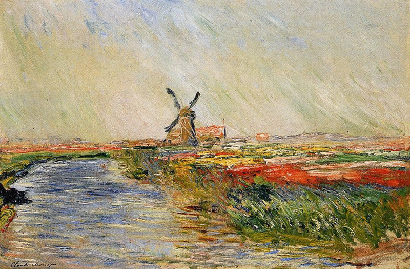 Tulip Field in Holland by Claude Monet — Oil Painting Reproduction