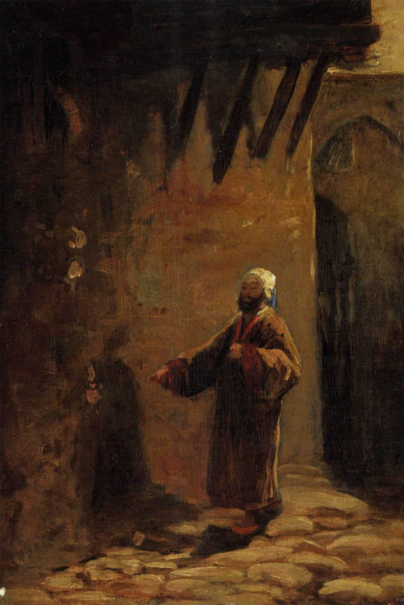 Turk in Enger Gasse by Carl Spitzweg — Oil Painting Reproduction