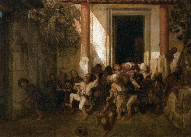 Turkish Boys Let out of School by Alexandre-Gabriel Decamps — Oil Painting Reproduction