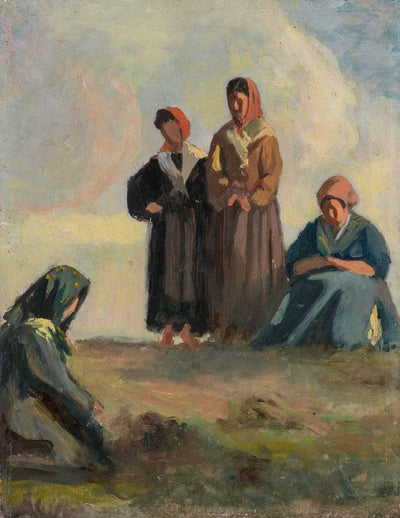 Tuscan female peasants in hallway