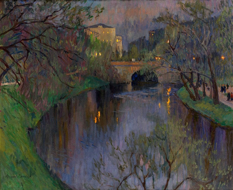 Twighlight in Riga by Nikolay Bogdanov-Belsky — Oil Painting Reproduction