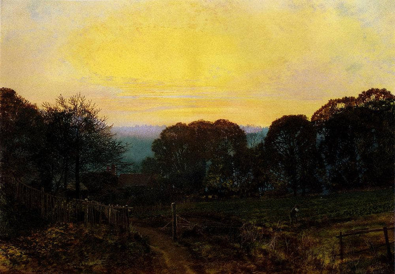 Twilight, The Vegetable Garden by John Atkinson Grimshaw — Oil Painting Reproduction