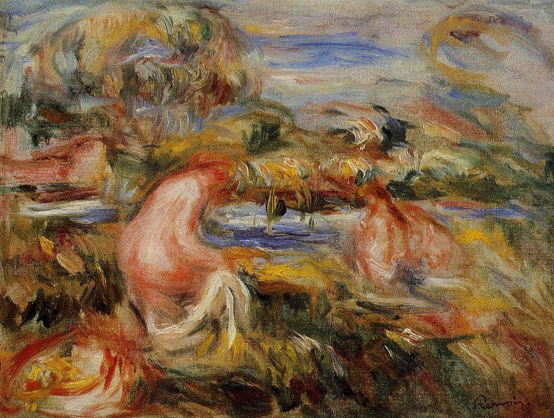 Two Bathers in a Landscape by Pierre-Auguste Renoir — Oil Painting Reproduction