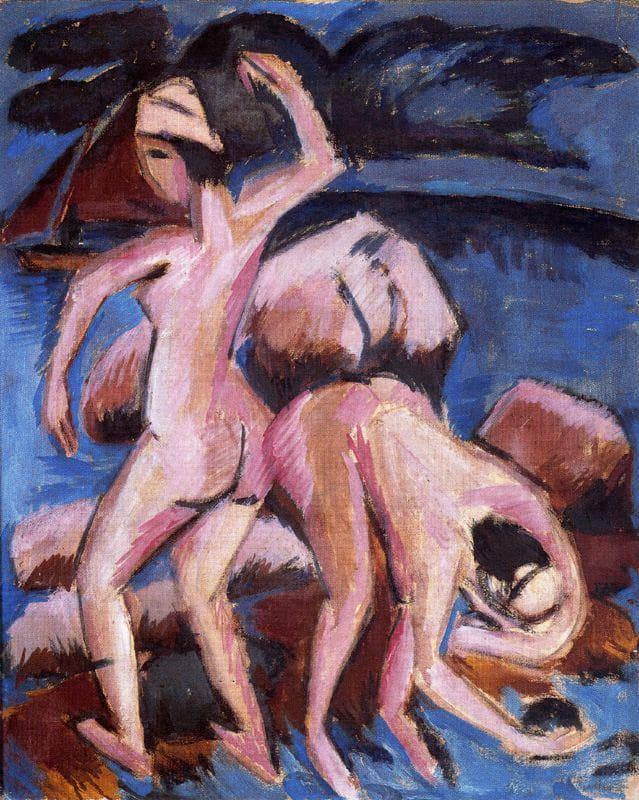 Two Bathers by Ernst Ludwig Kirchner — Oil Painting Reproduction