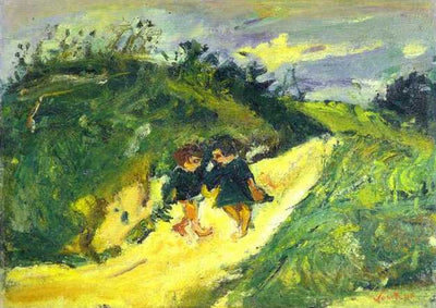 Two Children on a Road in modern living room