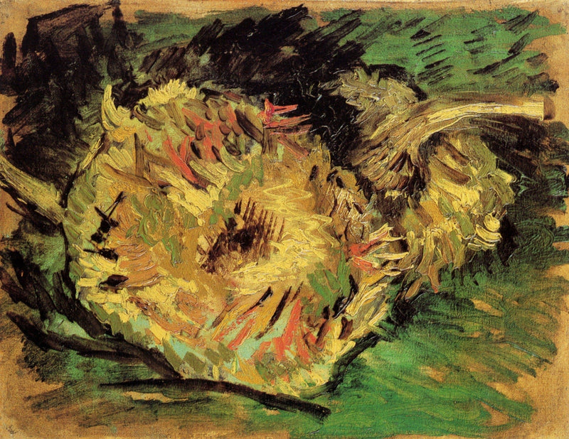 Two Cut Sunflowers by Vincent van Gogh — Oil Painting Reproduction