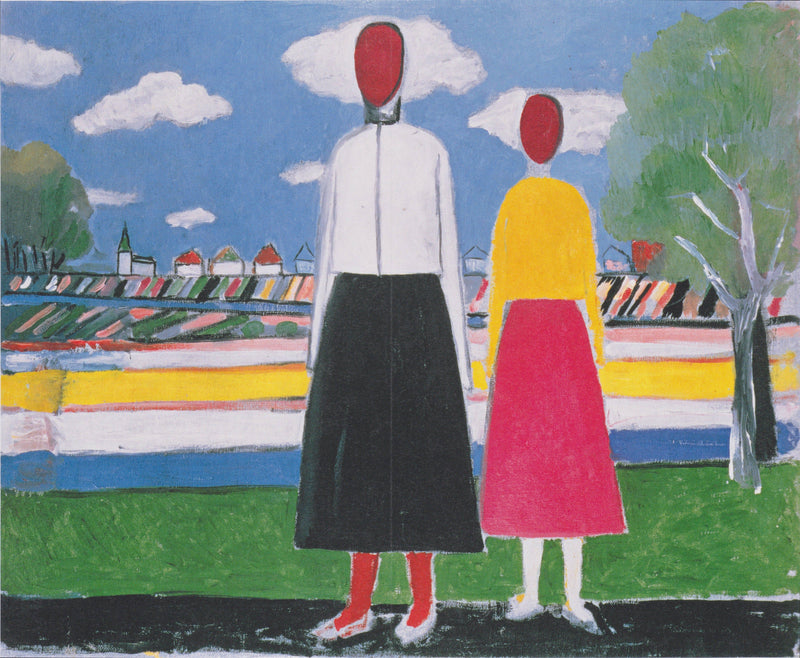 Two Figures in a Landscape by Kazimir Malevich — Oil Painting Reproduction