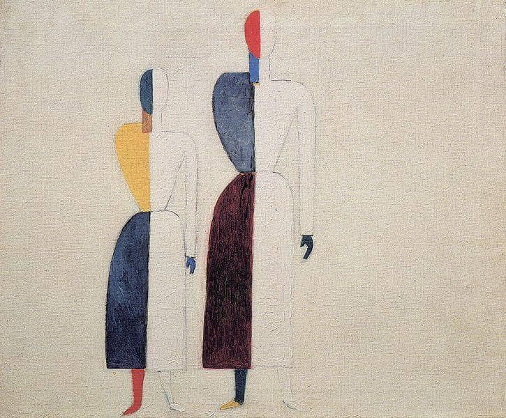 Two Figures by Kazimir Malevich — Oil Painting Reproduction