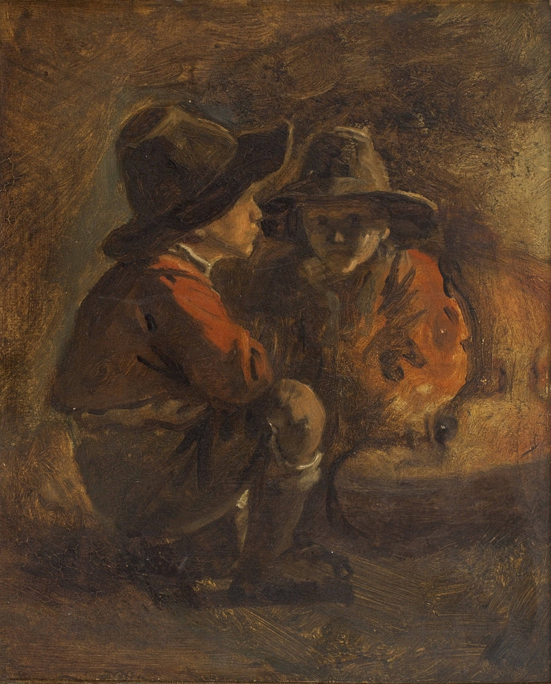 Two Italian boys by Ernst Meyer — Oil Painting Reproduction