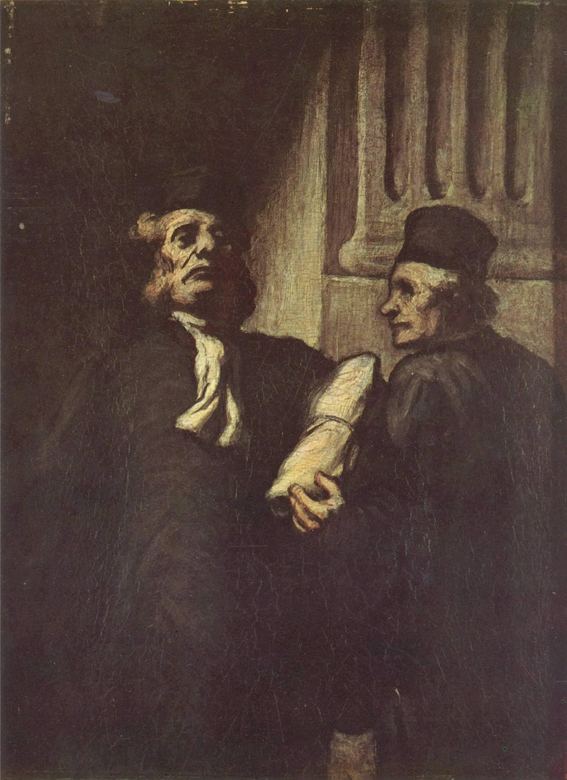 Two Lawyers by Honore Daumier — Oil Painting Reproduction