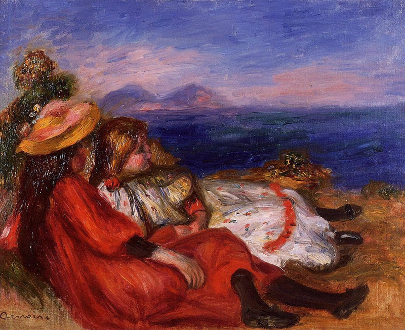 Two Little Girls on the Beach by Pierre-Auguste Renoir — Oil Painting Reproduction