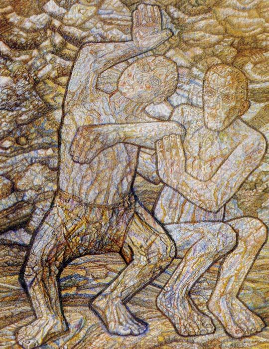 Two Men by Pavel Filonov — Oil Painting Reproduction