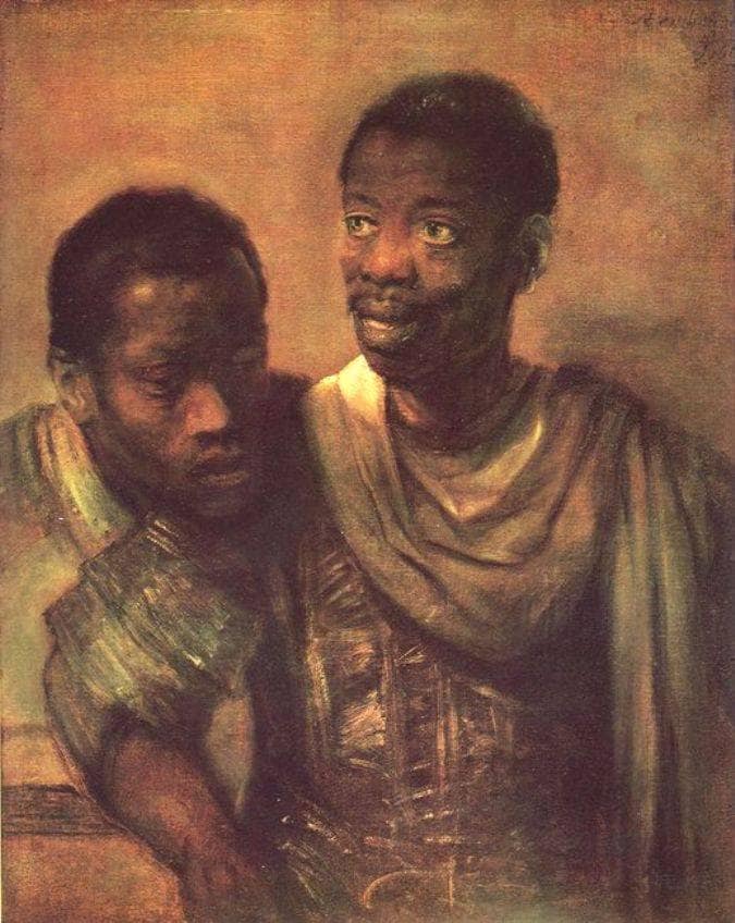 Two Negroes by Rembrandt — Oil Painting Reproduction
