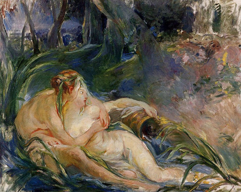 Two Nymphs Embracing by Berthe Morisot — Oil Painting Reproduction
