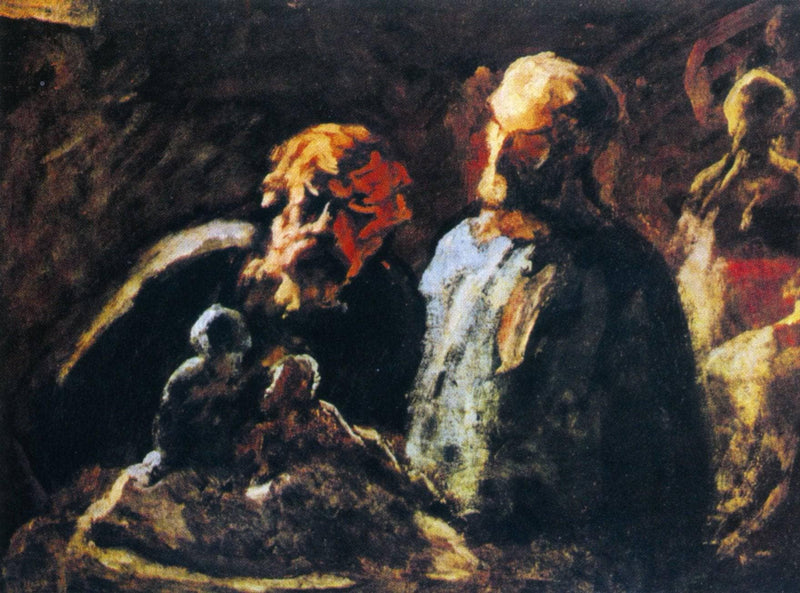 Two Sculptors by Honore Daumier — Oil Painting Reproduction