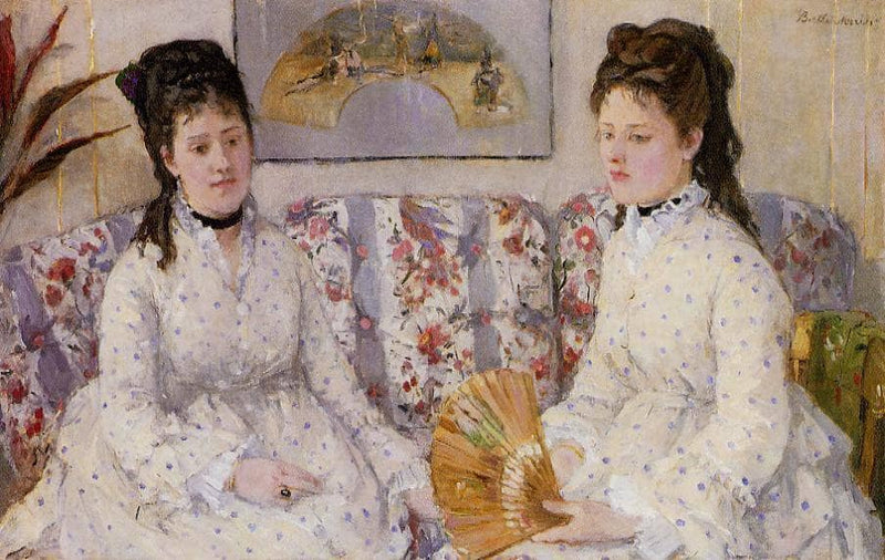 Two Sisters on a Couch by Berthe Morisot — Oil Painting Reproduction