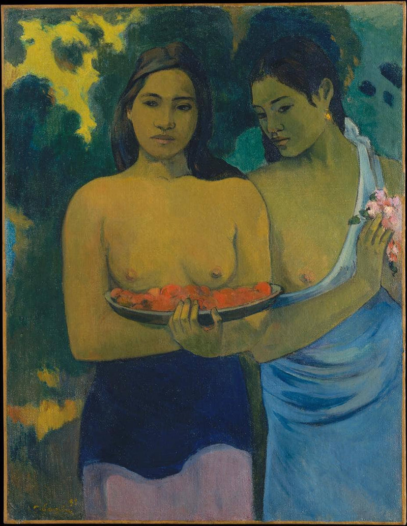 Two tahitian women by Paul Gauguin — Oil Painting Reproduction