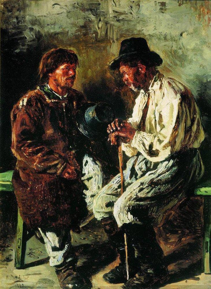 Two Ukrainians by Vladimir Makovsky — Oil Painting Reproduction