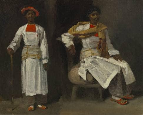 Two Views of an Indian from Calcutta, Seated and Standing by Eugene Delacroix — Oil Painting Reproduction