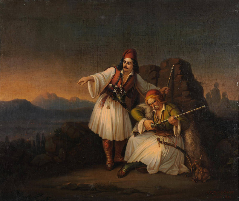 Two warriors by Theodoros Vryzakis — Oil Painting Reproduction