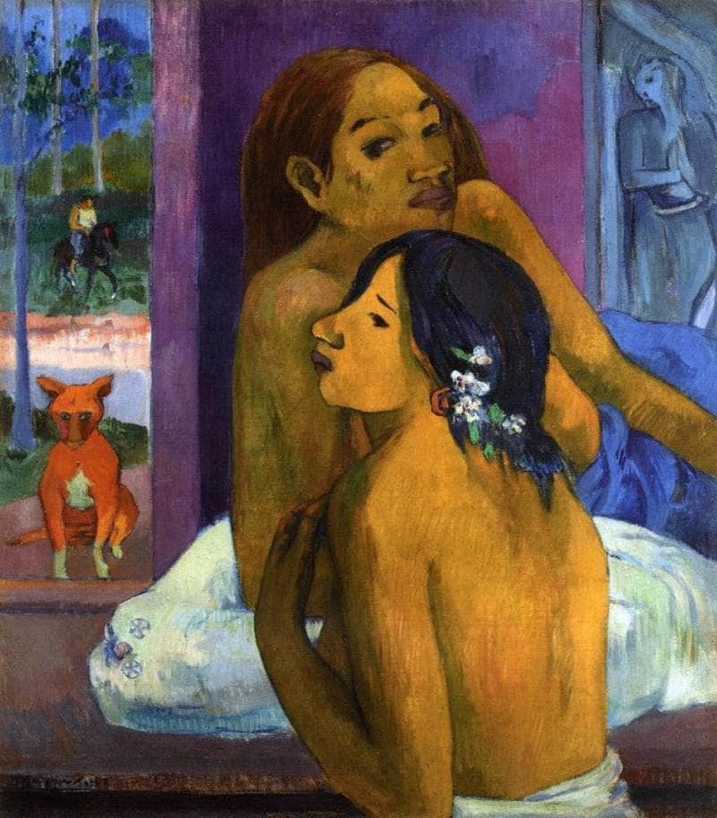 Two women (Flowered hair) by Paul Gauguin — Oil Painting Reproduction
