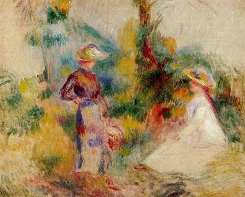 Two Women in a Garden by Pierre-Auguste Renoir — Oil Painting Reproduction