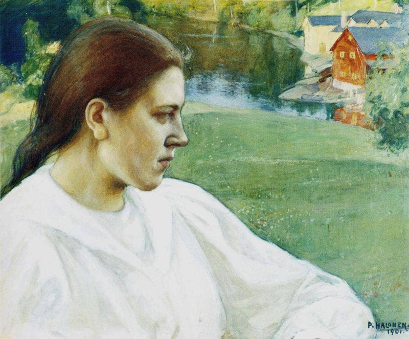 Tyttö Rannalla by Pekka Halonen — Oil Painting Reproduction