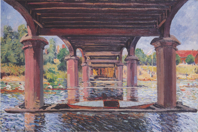 Under the bridge at Hampton Court by Alfred Sisley — Oil Painting Reproduction