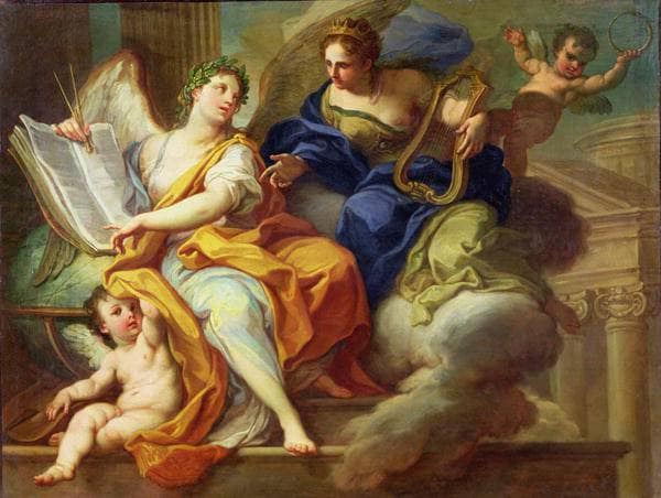 Urania and Erato by Sebastiano Conca — Oil Painting Reproduction