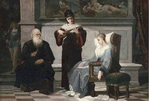A moment of comfort by Vaclav Brozik — Oil Painting Reproduction