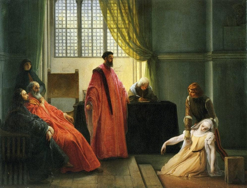 Valenza Gradenigo before the Inquisitor by Francesco Hayez — Oil Painting Reproduction