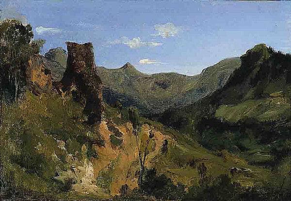 Valley in the Auvergne Mountains by Theodore Rousseau — Oil Painting Reproduction